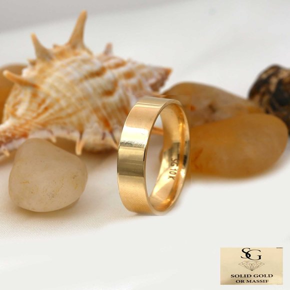 COPY - 10 K Gold wedding Band 6mm , white gold, yellow gold, rose gold, engagem… - Picture 1 of 4